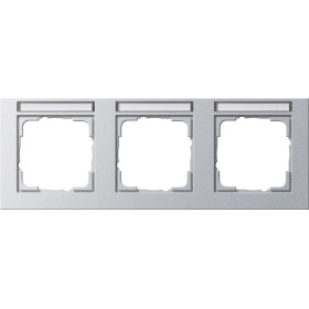 Gira E2 Алюминий Рамка 3-ая горизонтальная с полем для надписи