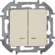 Выключатель двухклавишный с подсветкой/индикацией - Legrand/Daccord Inspiria - 10АХ 250В безвинтовые зажимы - слоновая кость
