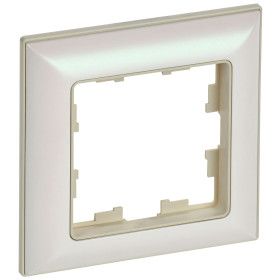 IEK BRITE DECOR Жемчуг/беж 3D-форма Рамка 1-мест. РУ-1-Бр