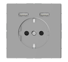 Schneider Electric Merten D-Life Нержавеющая Сталь Розетка Schuko с 2 USB c зарядным устройством 2,4 A