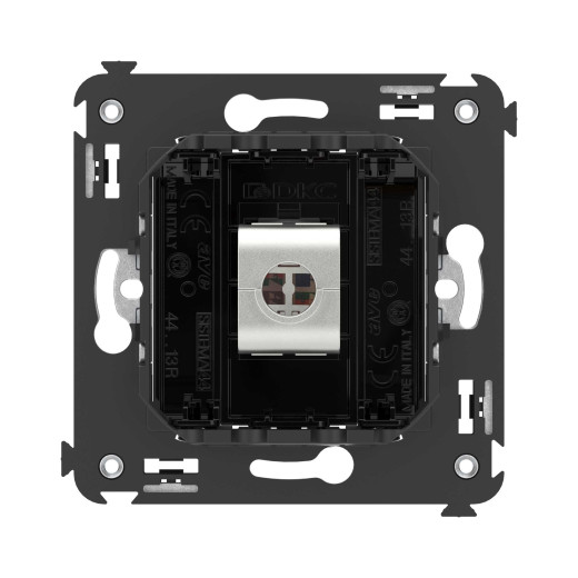 Компьютерная розетка RJ-45 без шторки в стену, кат.5e одинарная экранированная, Avanti, черный квадрат