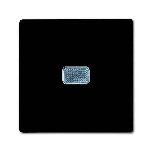 Механизм 1-клавишного, 1-пол. выключателя с клавишей, с линзой подсветки, с лампой, Basic 55, ch?teau-black