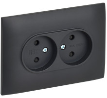 IEK SKANDY Титан Розетка 2-ая б/з с защитными шторками 10А в сборе SK-R09T