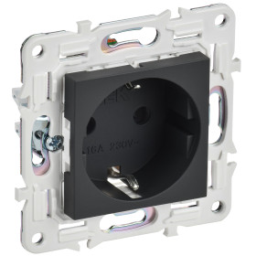 IEK SKANDY Графит Розетка с/з с защитными шторками 16А SK-R04G