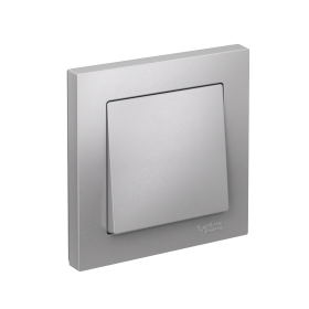 Systeme Electric AtlasDesign Алюминий Выключатель 1-клавишный, сх.1, 10АХ, в сборе, быстрозажим. клем.