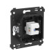 Компьютерная розетка RJ-45 без шторки в стену, кат.5е одинарная, Avanti, черный матовый