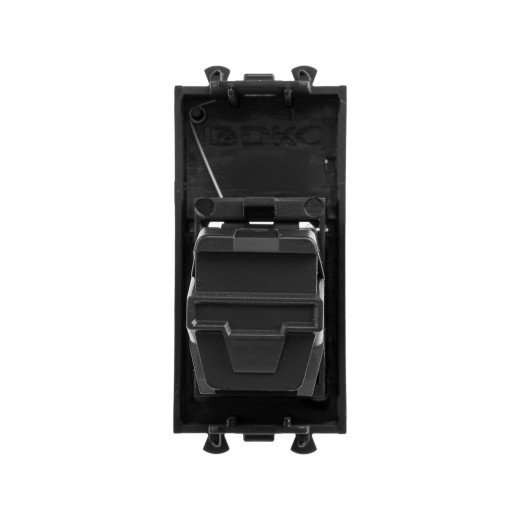 HDMI розетка модульная, тип А-А, Avanti, черный квадрат, 1 модуль