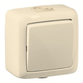 Hegel Альфа IP44 наруж Слоновая кость ВА10-261-01 Переключатель 1-клавишный брызгозащищенный