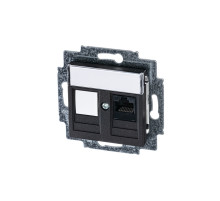 ABB EPJ Levit антрацит / дымчатый чёрный Розетка компьютерная RJ45 кат,5e+заглуш,, антрацит