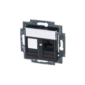 ABB EPJ Levit антрацит / дымчатый чёрный Розетка компьютерная RJ45 кат,5e+заглуш,, антрацит