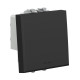 Выключатель двухполюсный одноклавишный модульный, Avanti, черный матовый, 2 модуля