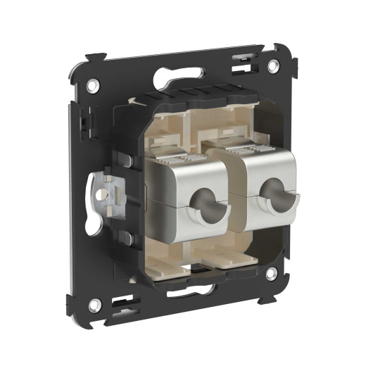 Компьютерная розетка RJ-45 без шторки в стену, кат.5e двойная экранированная, Avanti, ванильная дымка