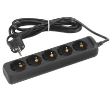 ЭРА Удлинитель электрический UX-5e-3m-B с заземлением 5 розеток 3 м ПВС 3х0,75мм2 10А черный