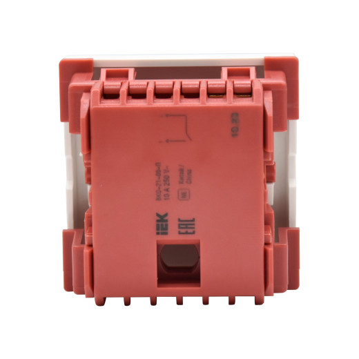 ВКО-21-00-П Выключатель одноклавишный (на 2 модуля) ПРАЙМЕР белый IEK