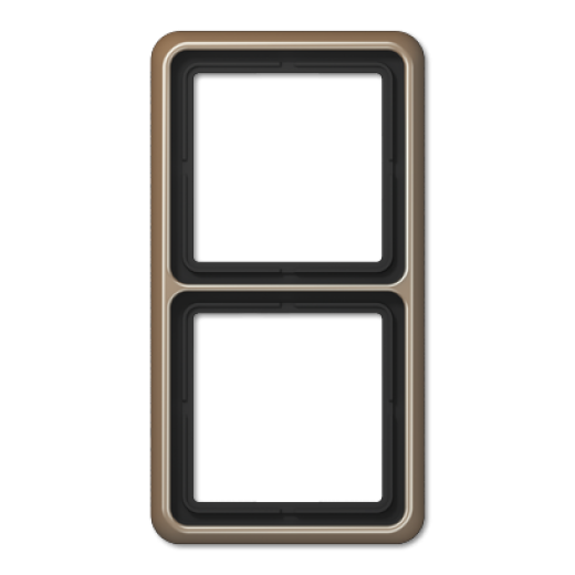 Рамка для вертикальной и горизонтальной установки, 2 поста, металл, золотая бронза, CD500