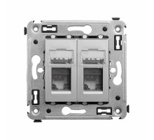 DKC Avanti Компьютерная розетка RJ-45 в стену, кат.6А двойная, 
