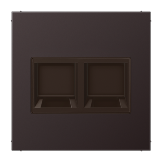 Плата (фиксация защёлкиванием) для двух модулей, металл, дарк