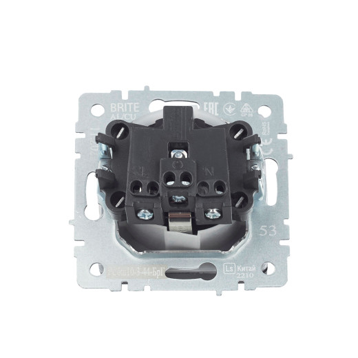 BRITE Роз. с з/к/ш с кр. 16А IP44 РСбш10-3-44-БрГ граф. IEK