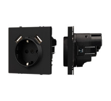 Arlight Механизм розетки с USB зарядкой SCT-NOBE-MUAA-SFPL-BK (230V, 16A) (-)