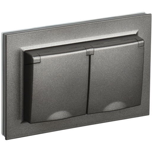 BRITE Роз. 2-я с кр. 16А в сб IP44 РСбш12-3-44-БрТБ бр. IEK