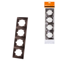 TDM Рамка 4-х постовая вертикальная шоколад 