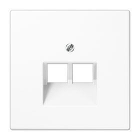 JUNG LS 990 Белая Накладка 2-ой наклонной ТЛФ/комп розетки