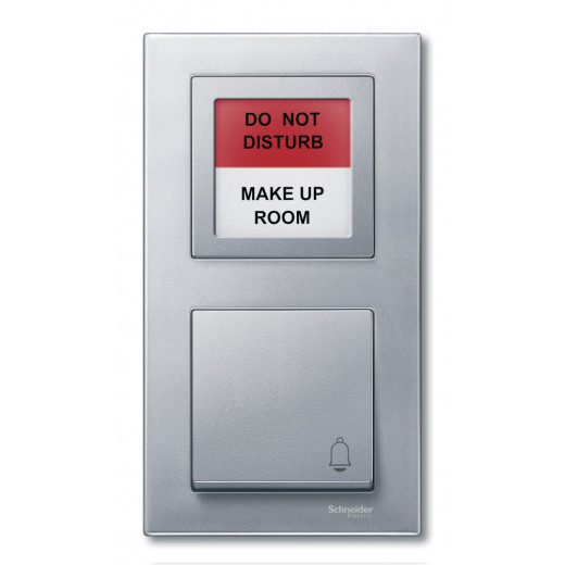 MERTEN ЦЕНТР.ПЛАТА с окошком д/мех-ма сигнальной лампы, АЛЮМИНИЙ, SM