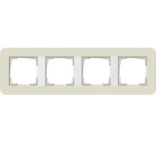 Gira E3 Песочный/Белый глянцевый Рамка 4-ая