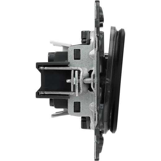 Valena ALLURE.Выключатель двухклавишный 10А 250В с лицевой панелью.Безвинтовые зажимы.Антрацит