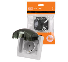 TDM Розетка 2П+З скрытой установки IP54 16А серая 