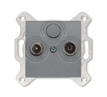 ABB EPJ Levit сталь / дымчатый чёрный Розетка TV-R, оконечная, сталь