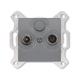 ABB EPJ Levit сталь / дымчатый чёрный Розетка TV-R, оконечная, сталь