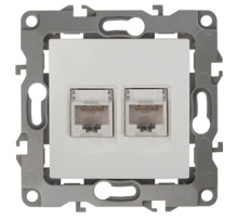 ЭРА Розетка Серия 12 12-3108-02 информационная двойная 2XRJ45 IP20 слоновая кость