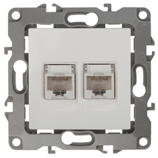 Розетка ЭРА Серия 12 12-3108-02 информационная двойная 2XRJ45 IP20 слоновая кость