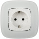 Valena ALLURE.Силовая розетка 2К+З 16А 250В с лицевой панелью.Безвинтовые зажимы.Белая