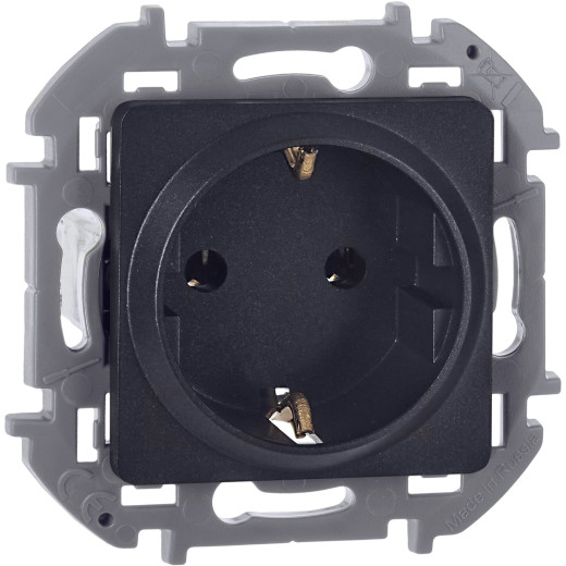 Розетка с заземлением - Legrand/Daccord Inspiria - без шторок 16А 250В винтовые зажимы - антрацит