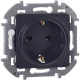 Розетка с заземлением - Legrand/Daccord Inspiria - без шторок 16А 250В винтовые зажимы - антрацит