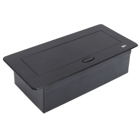 IEK PRIMER Блок розеточный с выдвиж. крышкой 6 мод. черн. .