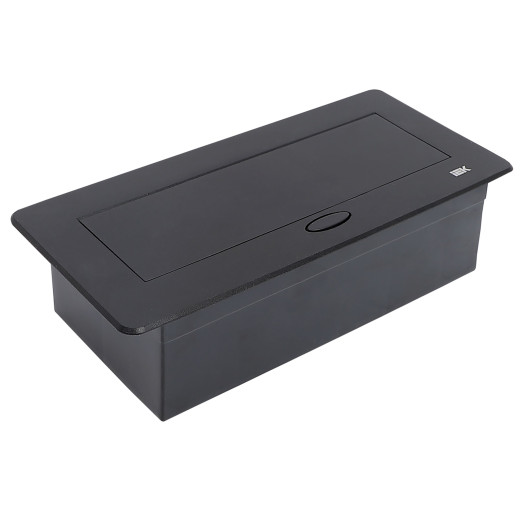 PRIMER Блок розеточный с выдвиж. крышкой 6 мод. черн. IEK