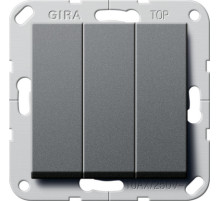 Gira S-55 Антрацит Выключатель нажимной 3-клавишный с винт. клеммами