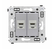 DKC Avanti Компьютерная розетка RJ-45 без шторки в стену, кат.6 двойная экранированная, 