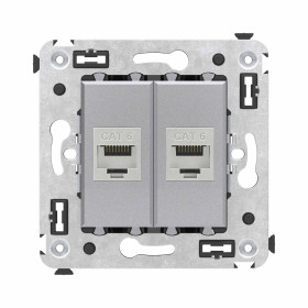 DKC Avanti Компьютерная розетка RJ-45 без шторки в стену, кат.6 двойная экранированная, 