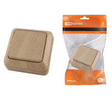 TDM Выключатель 1-кл. открытой установки IP20 10А, сосна 