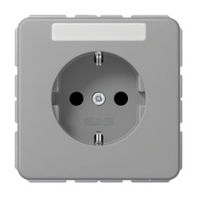 JUNG Штепсельная розетка SCHUKO 16A 250V~ ударопрочная, с полем для надписи серая