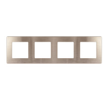 ЭРА Рамка для розеток и выключателей Серия 12 12-5104-04 на 4 поста, Сатин, шампань