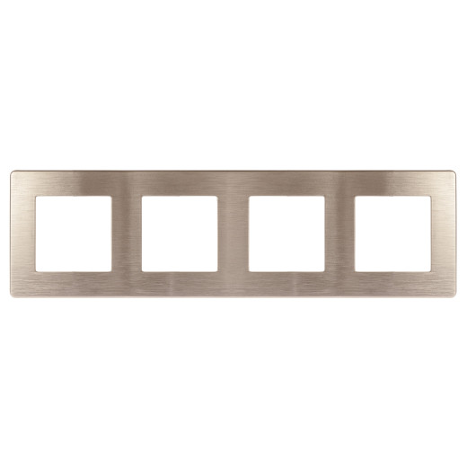 Рамка для розеток и выключателей ЭРА Серия 12 12-5104-04 на 4 поста, Сатин, шампань