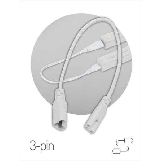 Кабель соединительный для линейного светильника ЭРА C5-С6-0,5 3-pin 0,5 м коннекторы IEC C5-IEC C6