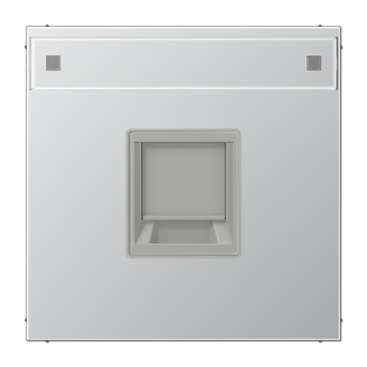 Плата (фиксация защёлкиванием) с полем для надписи для одного модуля, металл, алюминий