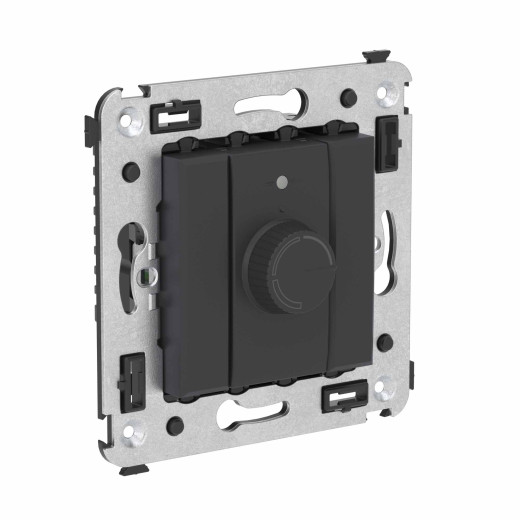 Диммер поворотный в стену, Avanti, черный матовый