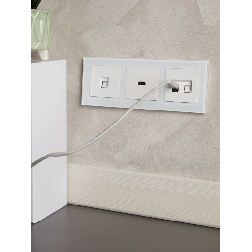 BRITE Рамка 3-мест. РУ-3-2-БрБ стекло бел. IEK